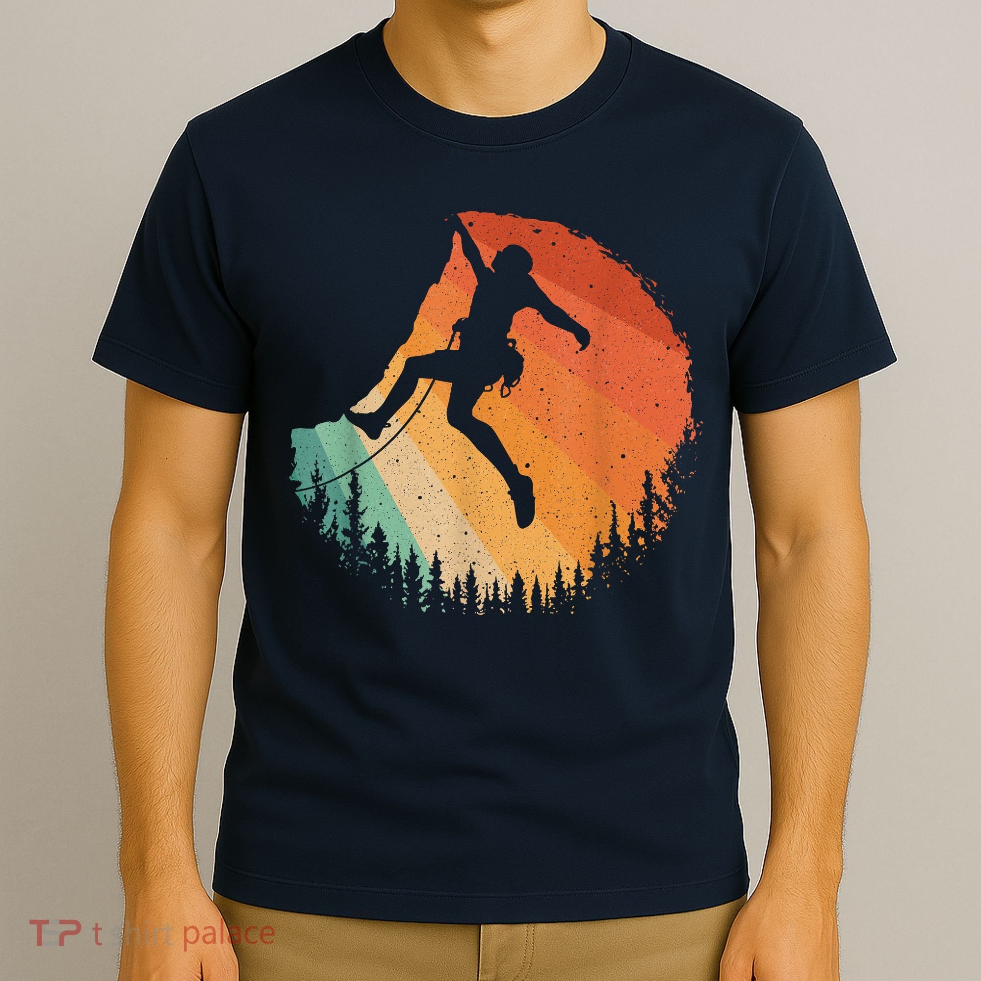 Rock Climbing Art Mountain Climber Bouldering T-Shirt
