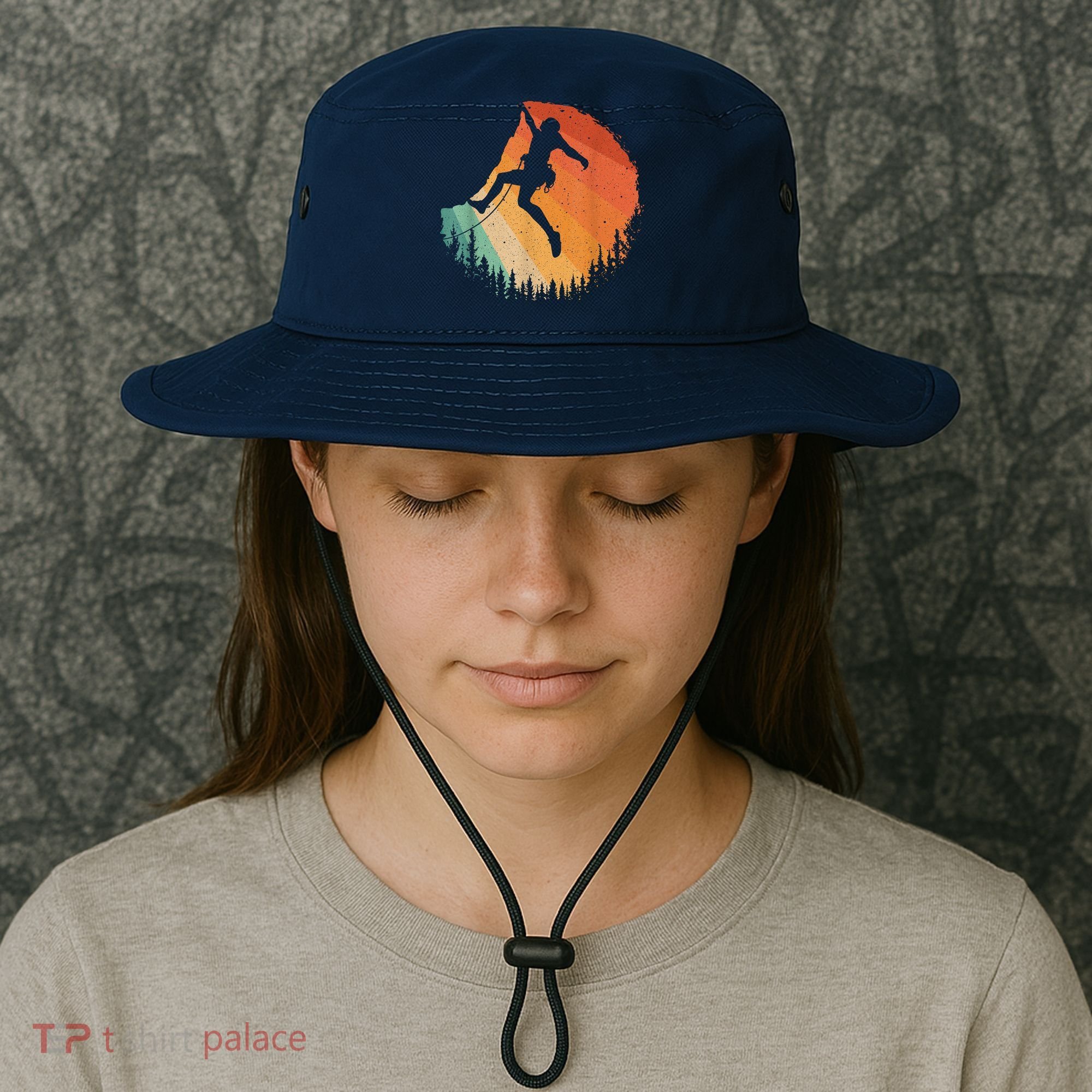 Rock Climbing Art Mountain Climber Bouldering Bucket Hat