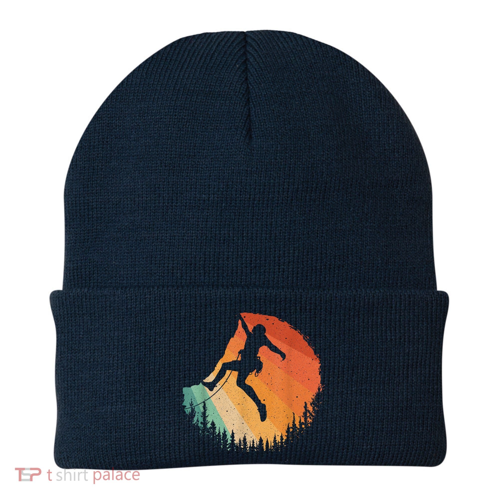 Rock Climbing Art Mountain Climber Bouldering Beanie