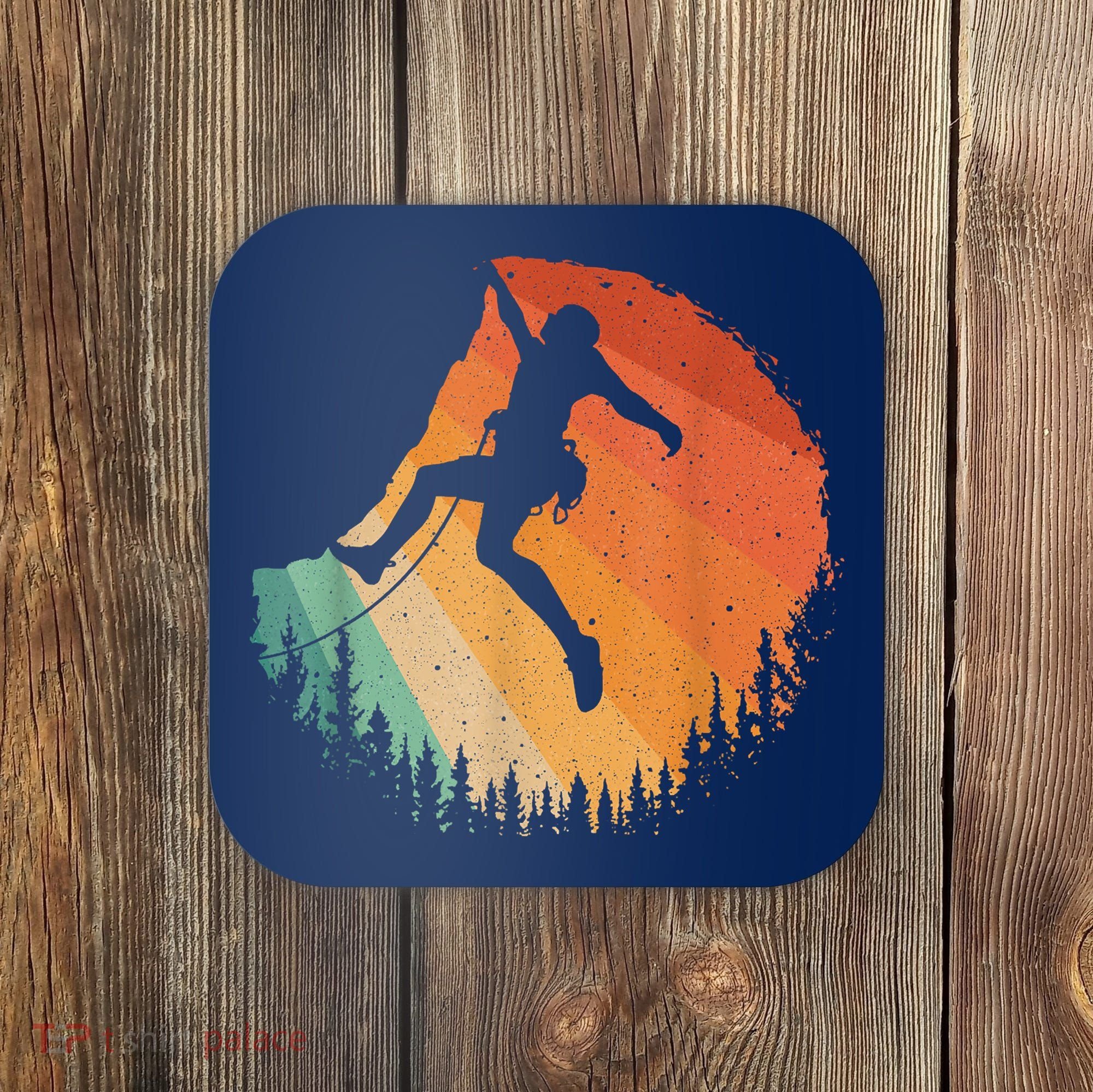 Rock Climbing Art Mountain Climber Bouldering Coaster