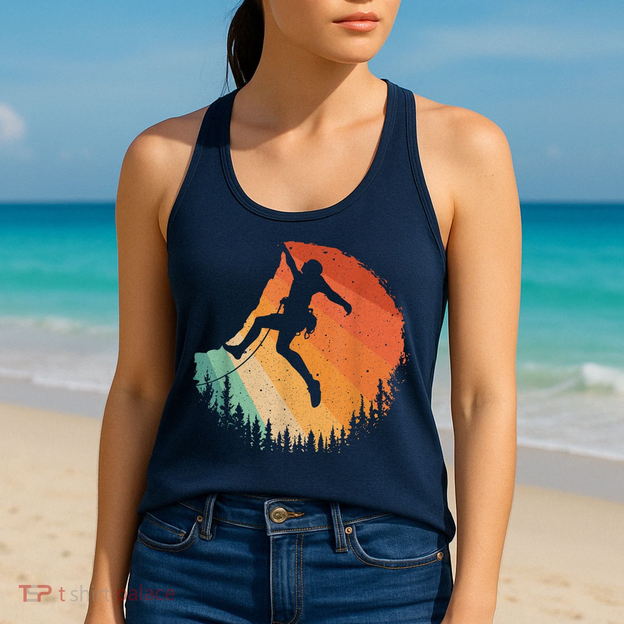 Rock Climbing Art Mountain Climber Bouldering Women's Tank Top