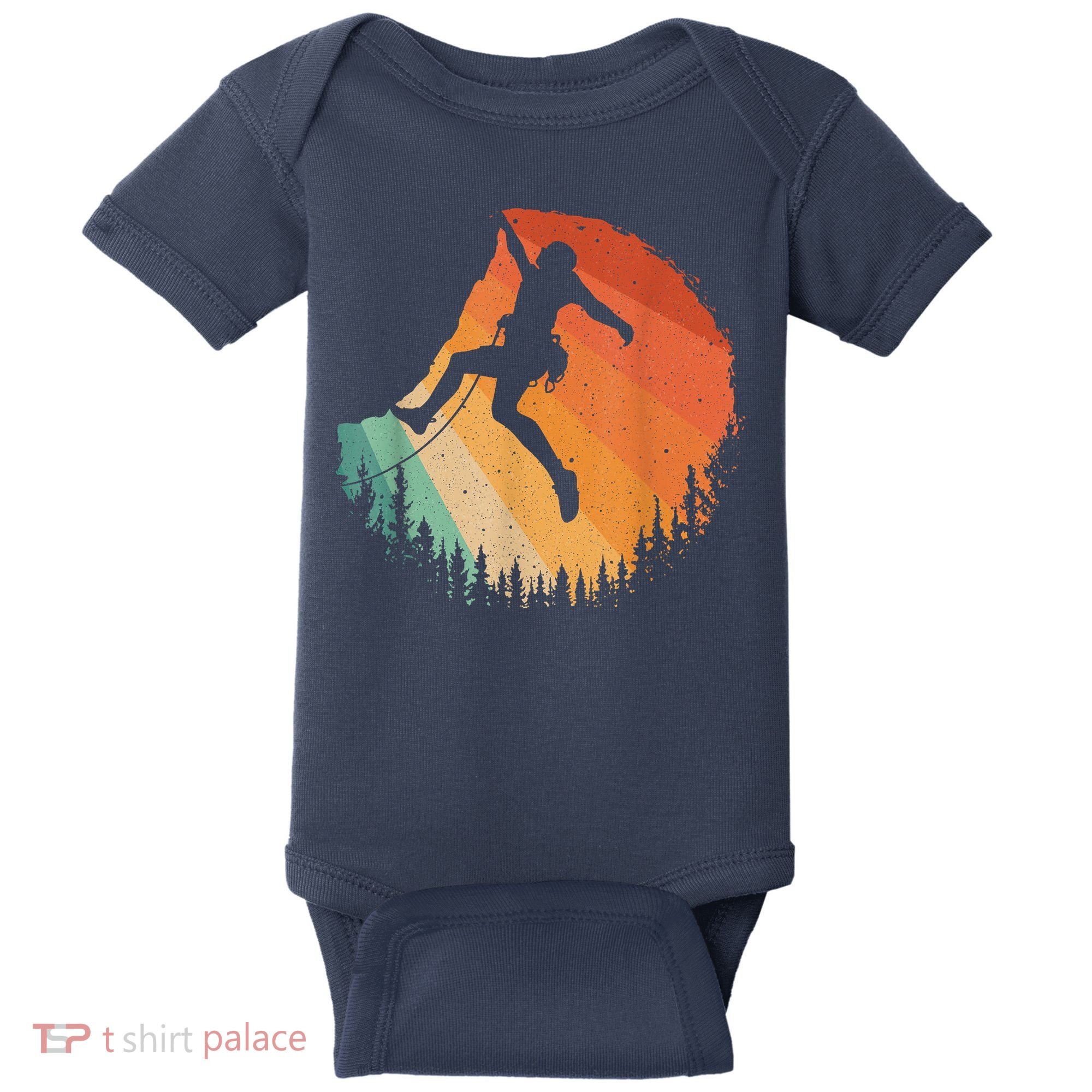 Rock Climbing Art Mountain Climber Bouldering Baby Bodysuit