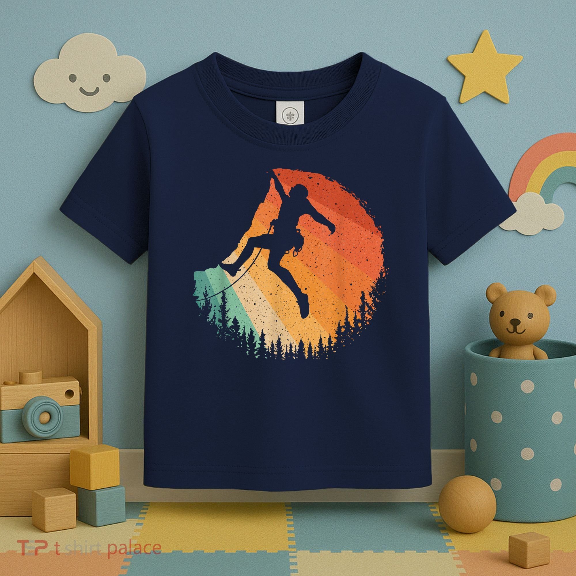 Rock Climbing Art Mountain Climber Bouldering Toddler T-Shirt