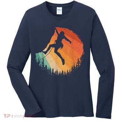 Rock Climbing Art Mountain Climber Bouldering Women's Long Sleeve Shirt