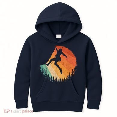 Rock Climbing Art Mountain Climber Bouldering Kids Hoodie