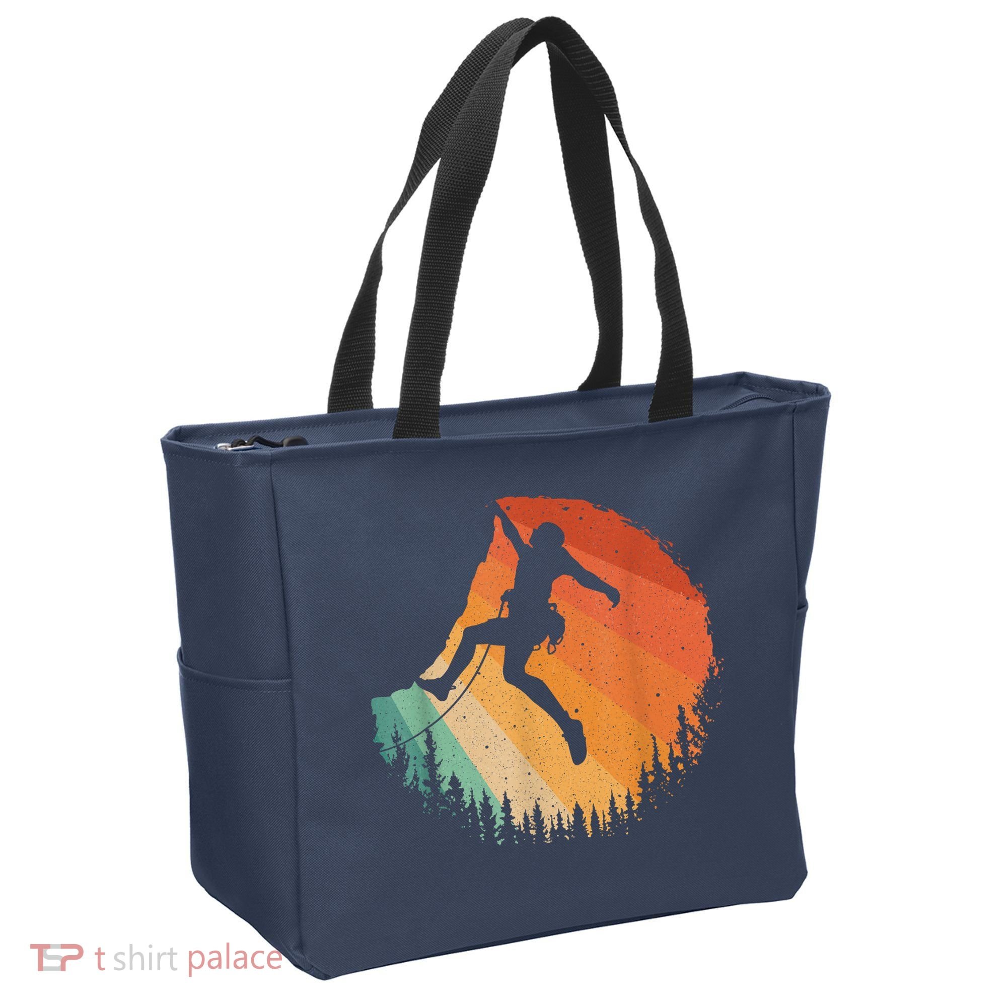 Rock Climbing Art Mountain Climber Bouldering Tote Bag