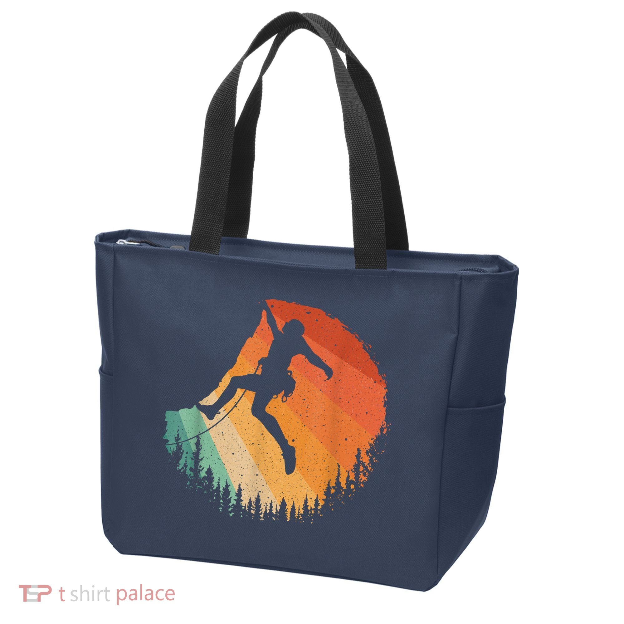 Rock Climbing Art Mountain Climber Bouldering Tote Bag