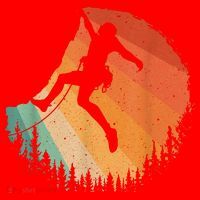 Rock Climbing Art Mountain Climber Bouldering Santa Hat thumb 1