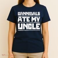 Retro Cannibals Ate My Uncle Joe Biden Satire Trump 2024 T-Shirt thumb 4
