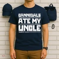 Retro Cannibals Ate My Uncle Joe Biden Satire Trump 2024 T-Shirt thumb 6