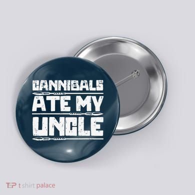 Retro Cannibals Ate My Uncle Joe Biden Satire Trump 2024 Button