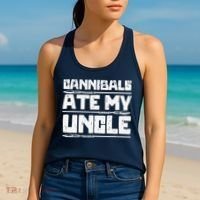 Retro Cannibals Ate My Uncle Joe Biden Satire Trump 2024 Women's Tank Top thumb 2