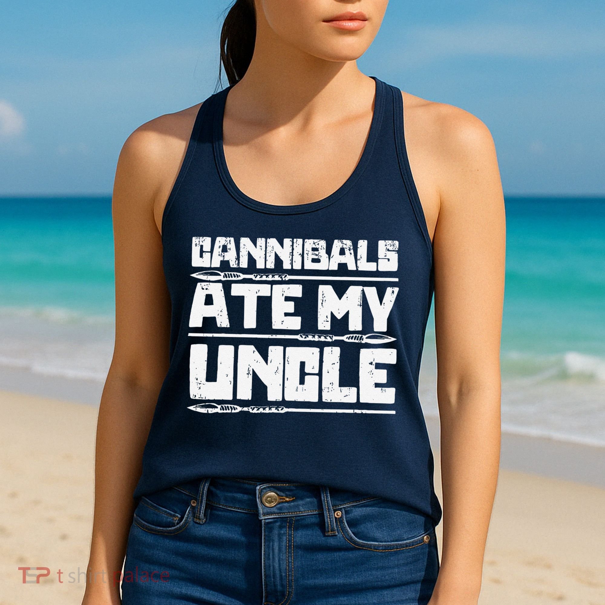 Retro Cannibals Ate My Uncle Joe Biden Satire Trump 2024 Women's Tank Top