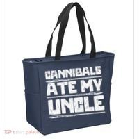 Retro Cannibals Ate My Uncle Joe Biden Satire Trump 2024 Tote Bag thumb 2
