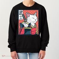 Retro Catzilla Ancient Japanese Cat Art - Anime Ninja Cat  Women's Sweatshirt thumb 0