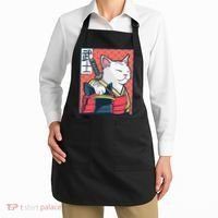 Retro Catzilla Ancient Japanese Cat Art - Anime Ninja Cat  Apron thumb 2