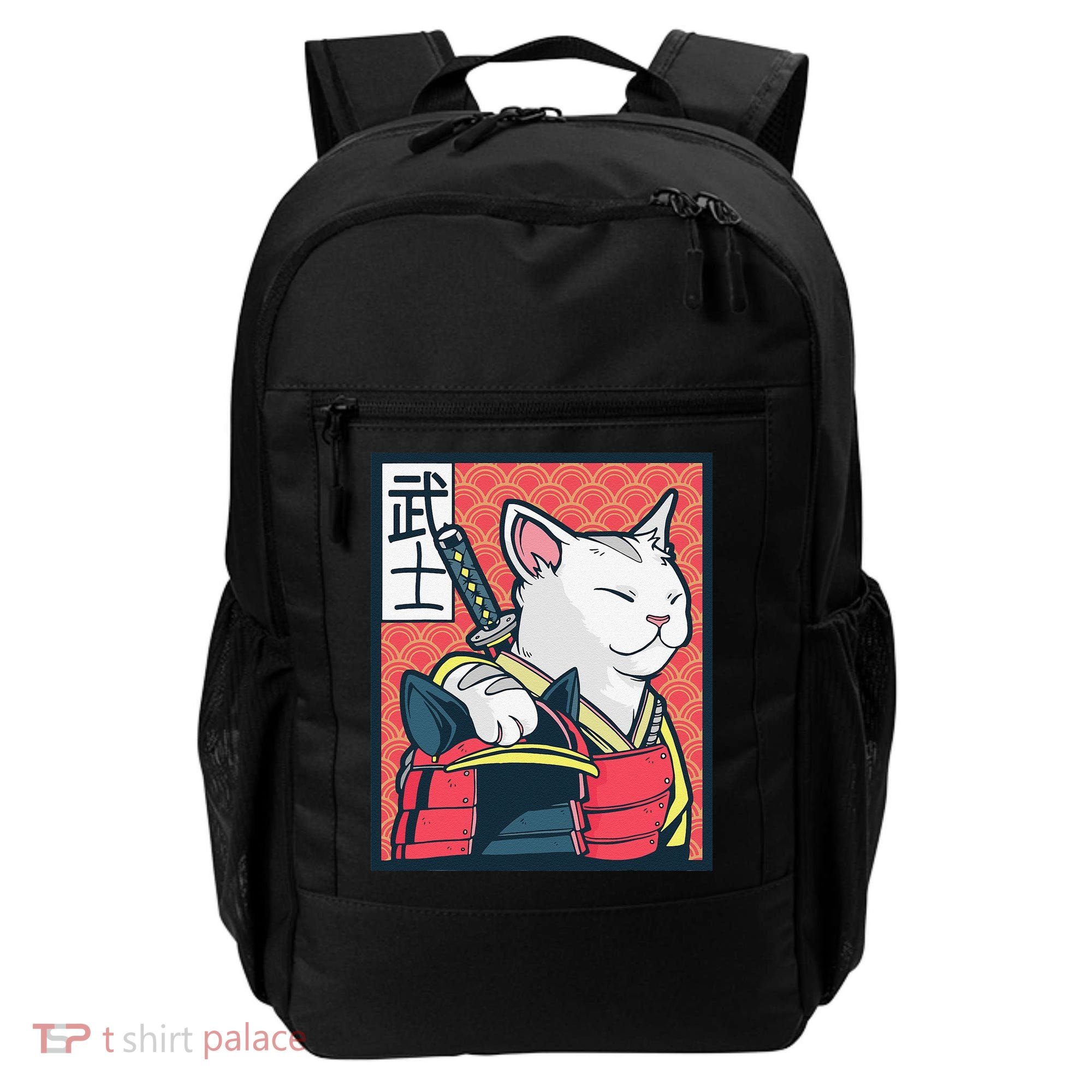 Retro Catzilla Ancient Japanese Cat Art - Anime Ninja Cat  Backpack