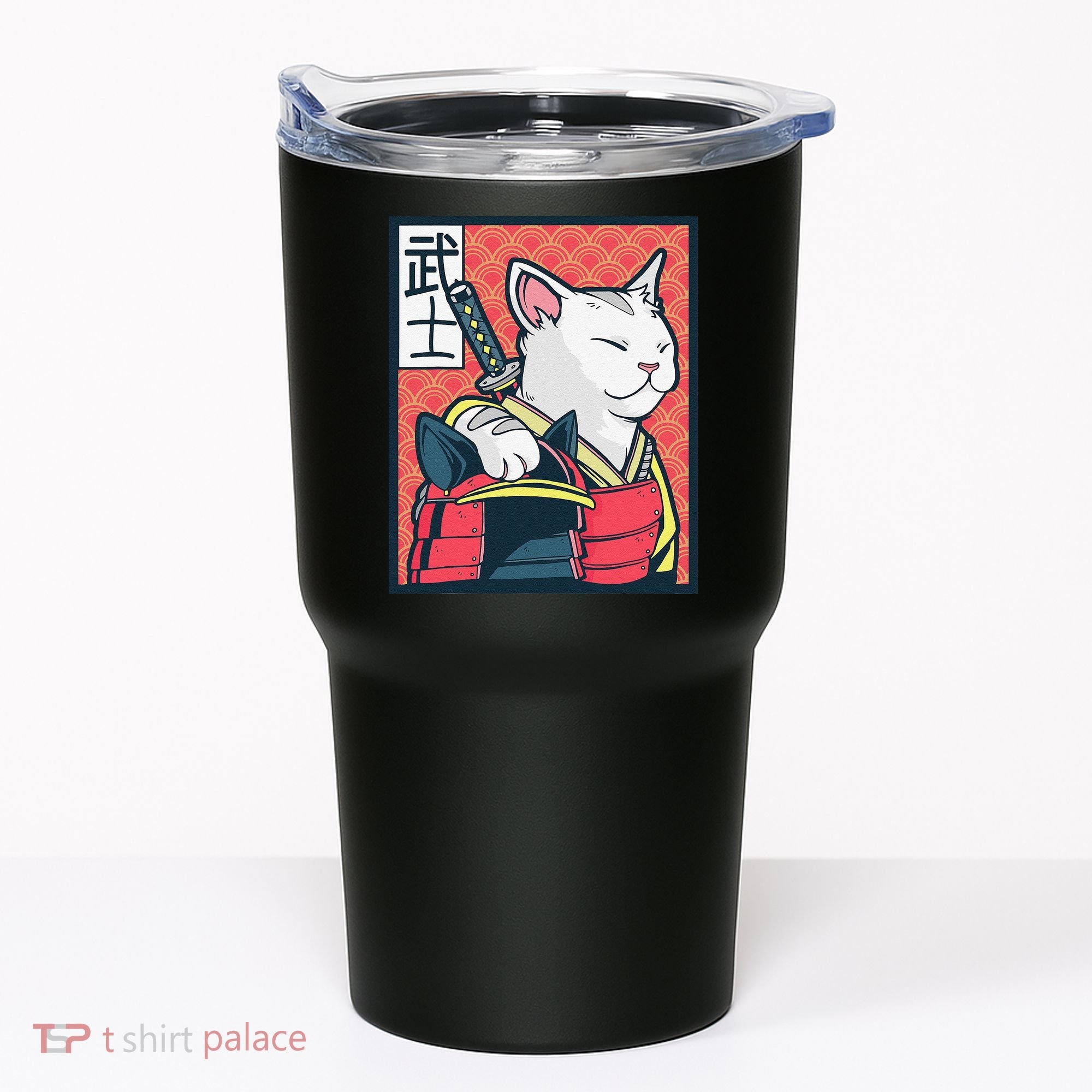 Retro Catzilla Ancient Japanese Cat Art - Anime Ninja Cat  Tumbler