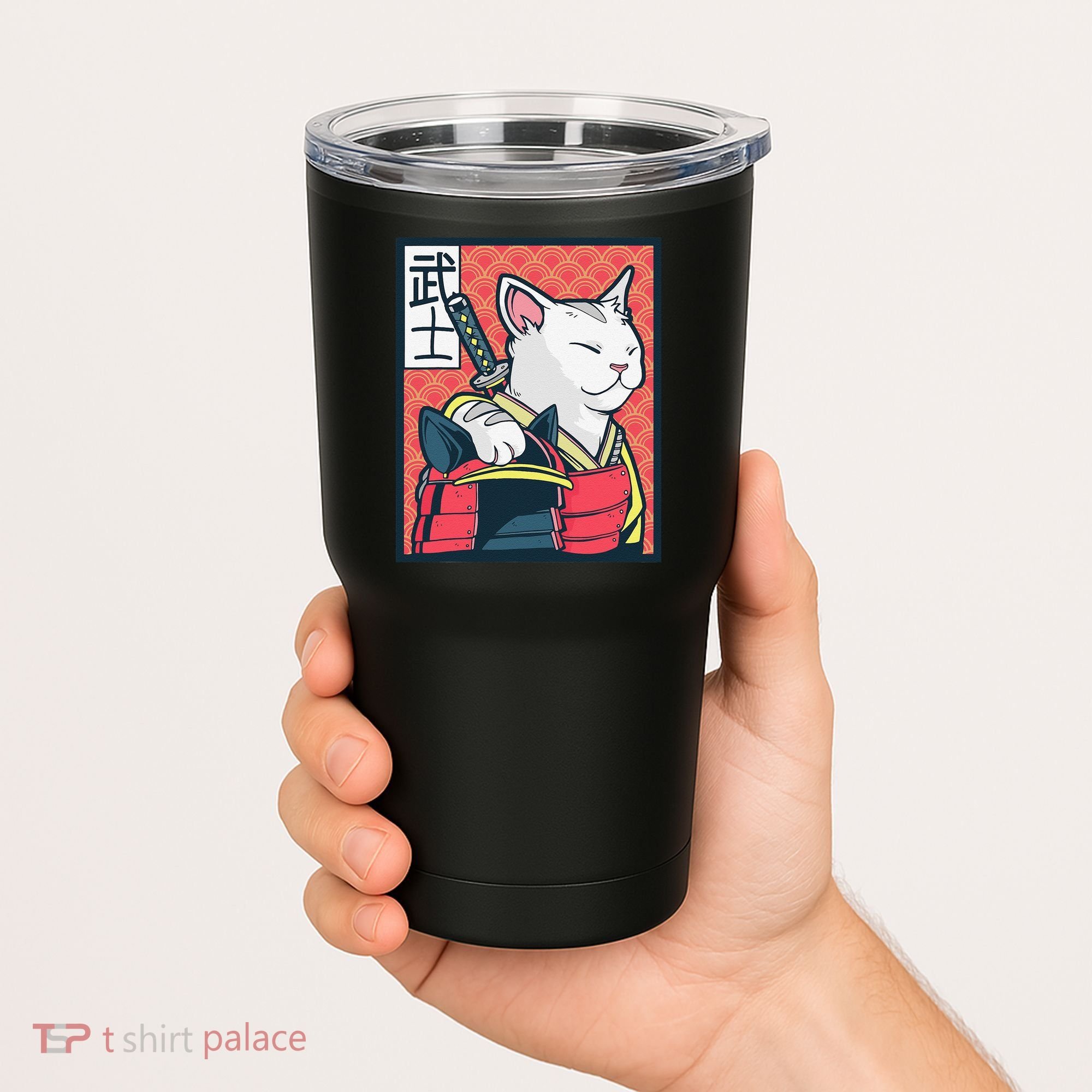 Retro Catzilla Ancient Japanese Cat Art - Anime Ninja Cat  Tumbler