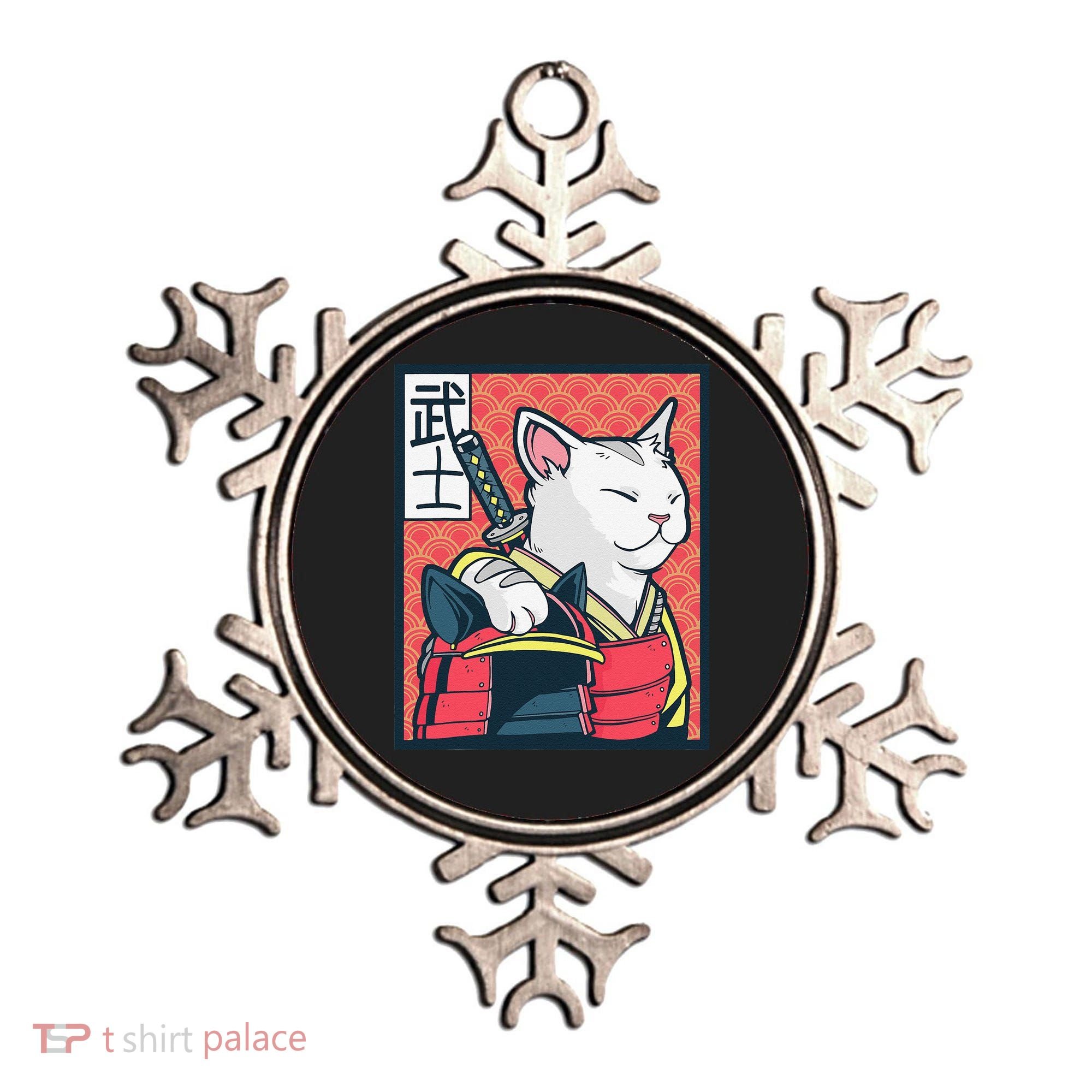 Retro Catzilla Ancient Japanese Cat Art - Anime Ninja Cat  Ornament