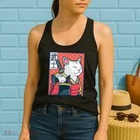 Retro Catzilla Ancient Japanese Cat Art - Anime Ninja Cat  Women's Tank Top thumb 2