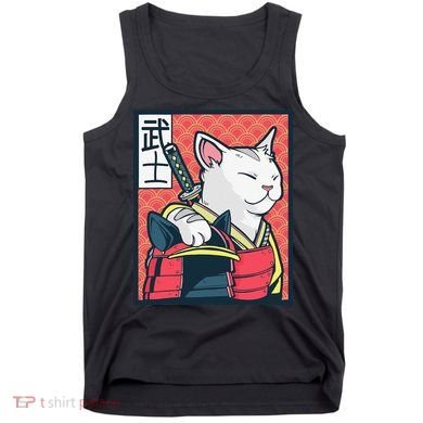 Retro Catzilla Ancient Japanese Cat Art - Anime Ninja Cat  Tank Top
