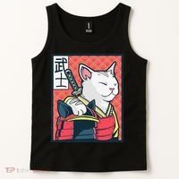 Retro Catzilla Ancient Japanese Cat Art - Anime Ninja Cat  Tank Top thumb 2
