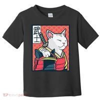 Retro Catzilla Ancient Japanese Cat Art - Anime Ninja Cat  Toddler T-Shirt thumb 0