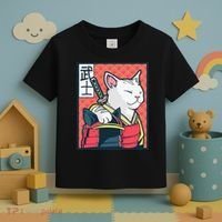 Retro Catzilla Ancient Japanese Cat Art - Anime Ninja Cat  Toddler T-Shirt thumb 3