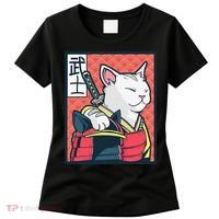 Retro Catzilla Ancient Japanese Cat Art - Anime Ninja Cat  Women's T-Shirt thumb 0