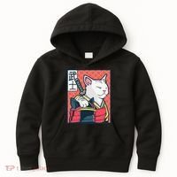 Retro Catzilla Ancient Japanese Cat Art - Anime Ninja Cat  Kids Hoodie thumb 0