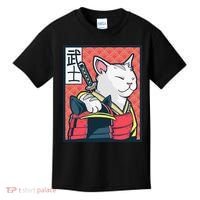 Retro Catzilla Ancient Japanese Cat Art - Anime Ninja Cat  Kids T-Shirt thumb 0