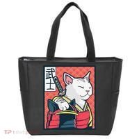 Retro Catzilla Ancient Japanese Cat Art - Anime Ninja Cat  Tote Bag thumb 0