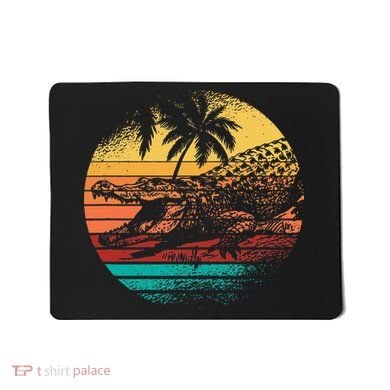 Retro Crocodile Alligator Vintage Gator Distressed Sunset Mousepad