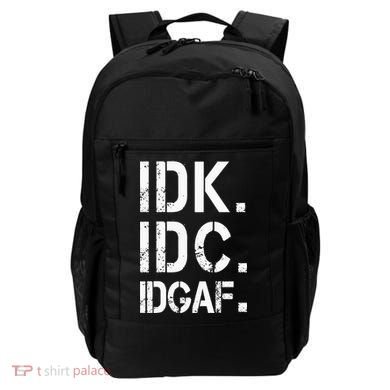 retro Crude and Tasteless IDK IDC IDGAF Backpack