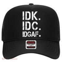 retro Crude and Tasteless IDK IDC IDGAF Hat thumb 0