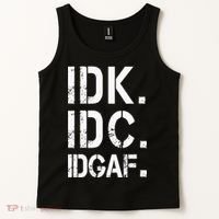 retro Crude and Tasteless IDK IDC IDGAF Tank Top thumb 2