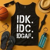 retro Crude and Tasteless IDK IDC IDGAF Tank Top thumb 4
