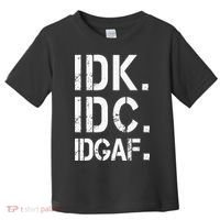 retro Crude and Tasteless IDK IDC IDGAF Toddler T-Shirt thumb 0