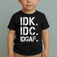 retro Crude and Tasteless IDK IDC IDGAF Toddler T-Shirt thumb 2