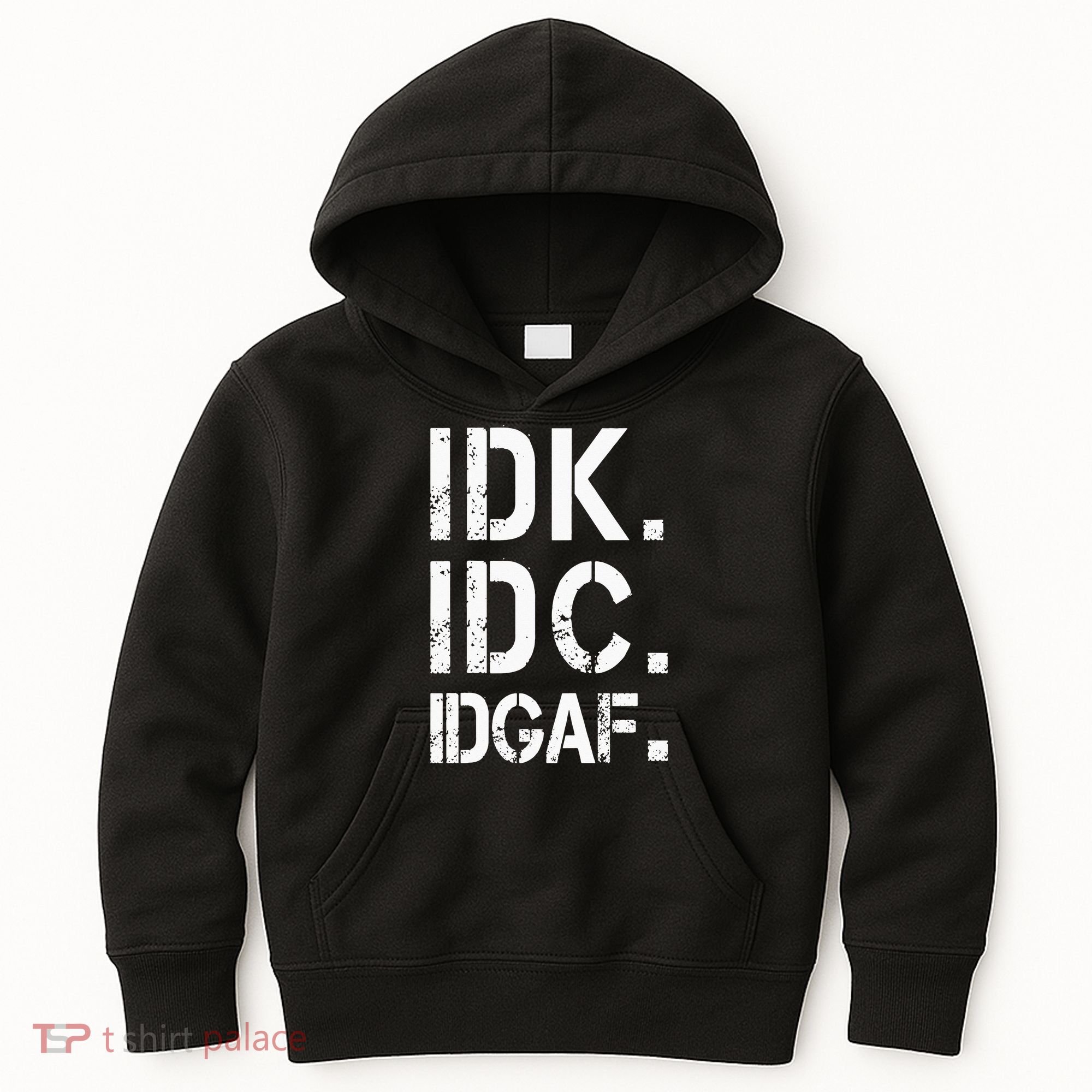 retro Crude and Tasteless IDK IDC IDGAF Kids Hoodie