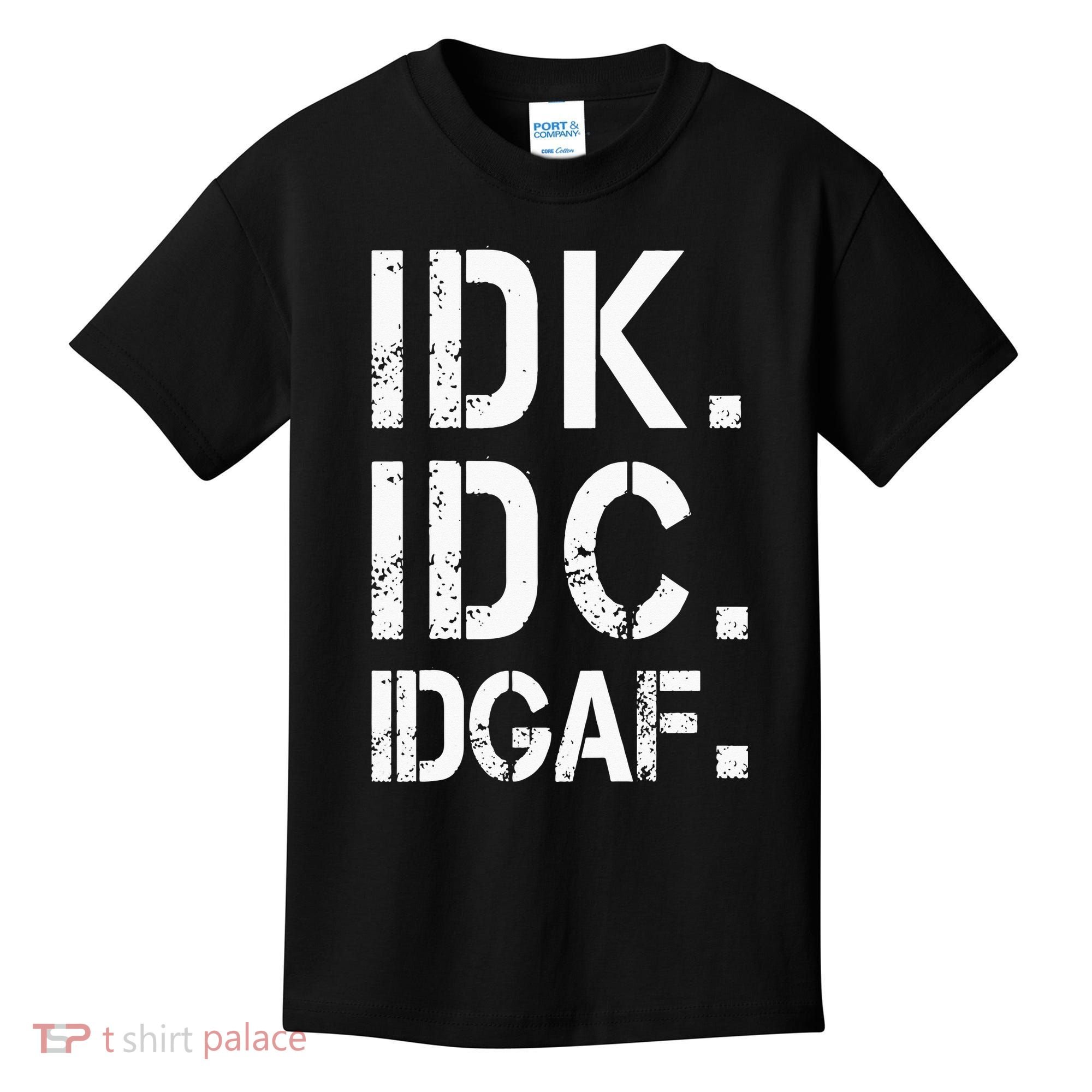 retro Crude and Tasteless IDK IDC IDGAF Kids T-Shirt