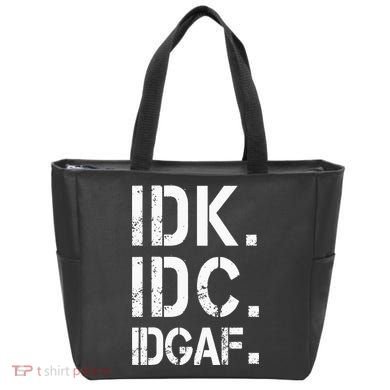 retro Crude and Tasteless IDK IDC IDGAF Tote Bag