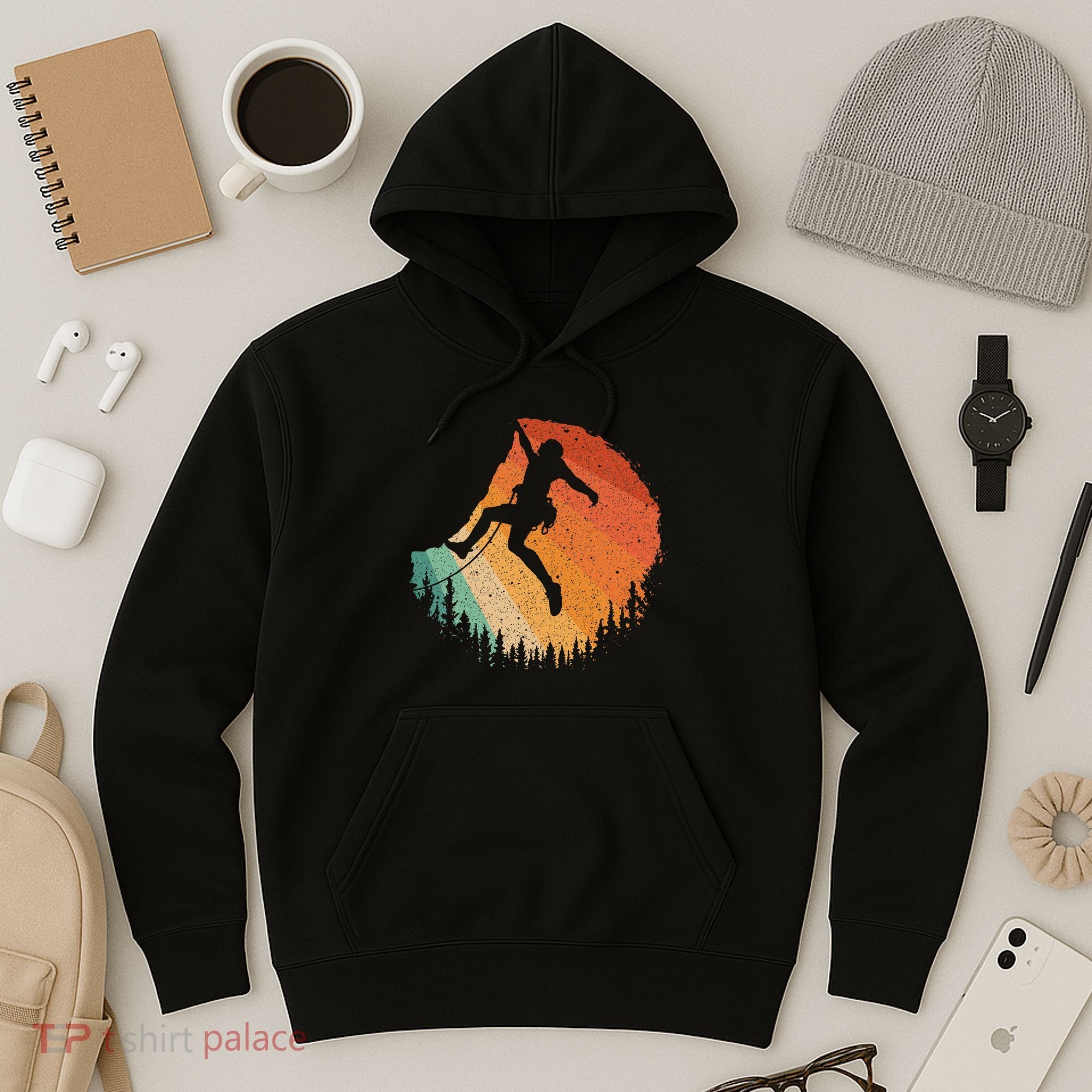 Rock Climbing Art For Women Mountain Climber Bouldering Hoodie