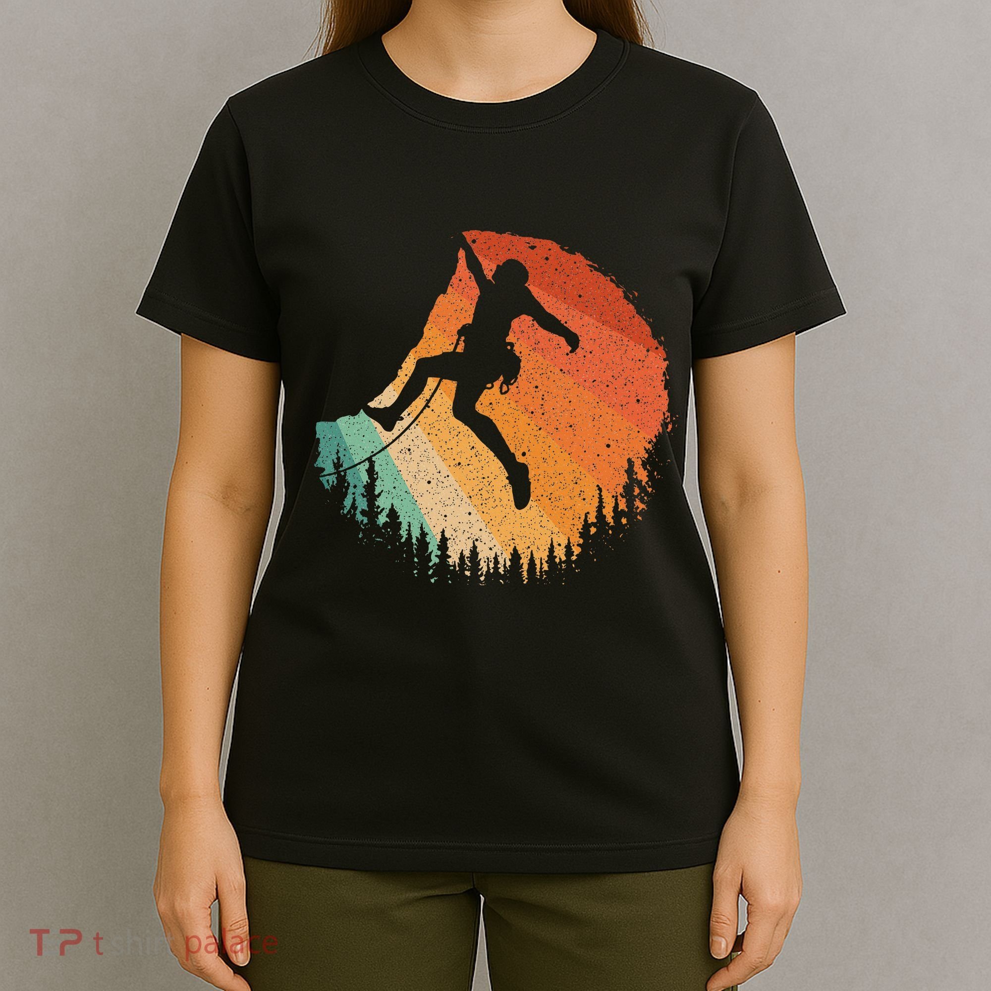 Rock Climbing Art For Women Mountain Climber Bouldering T-Shirt