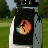 Rock Climbing Art For Women Mountain Climber Bouldering Golf Towel thumb 2