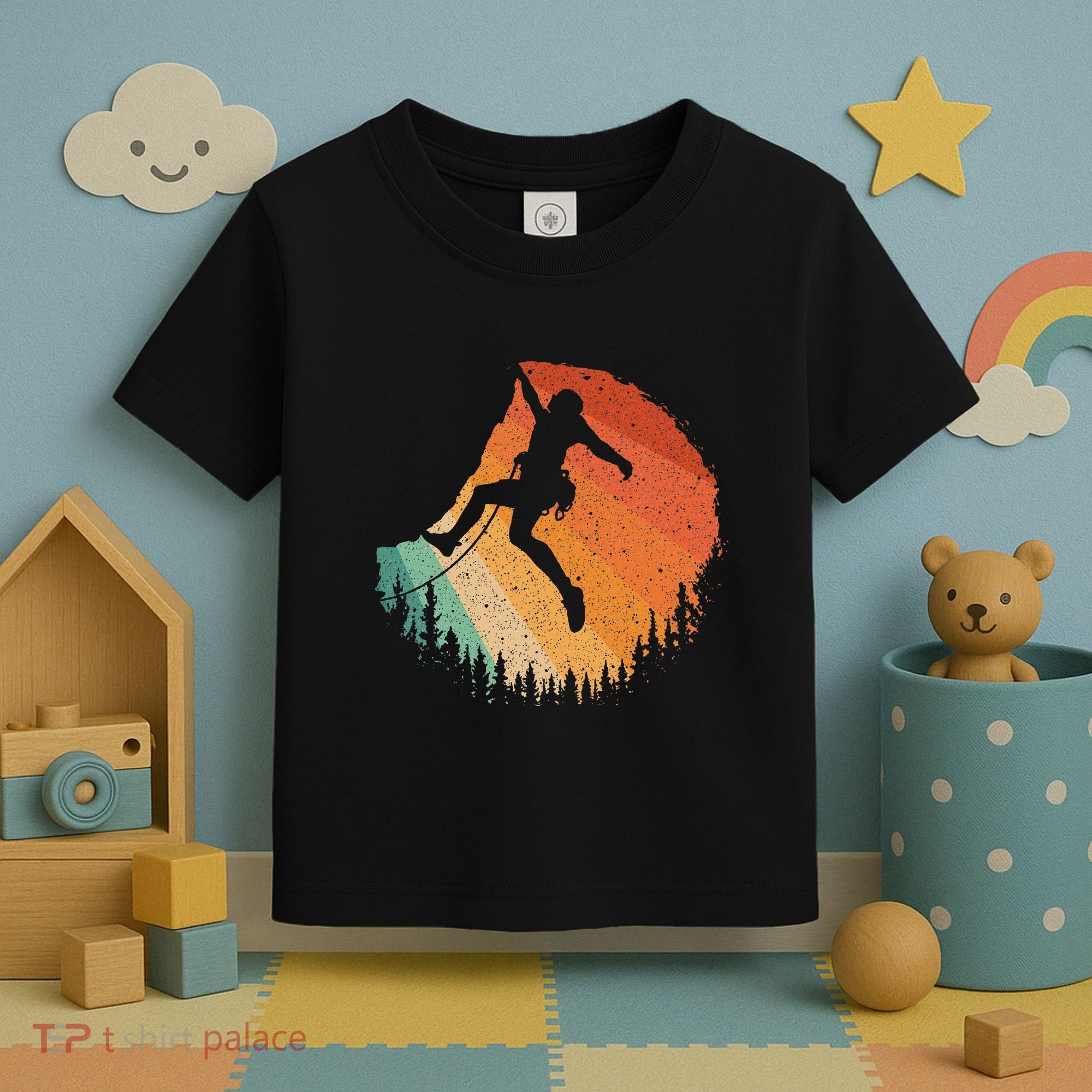 Rock Climbing Art For Women Mountain Climber Bouldering Toddler T-Shirt