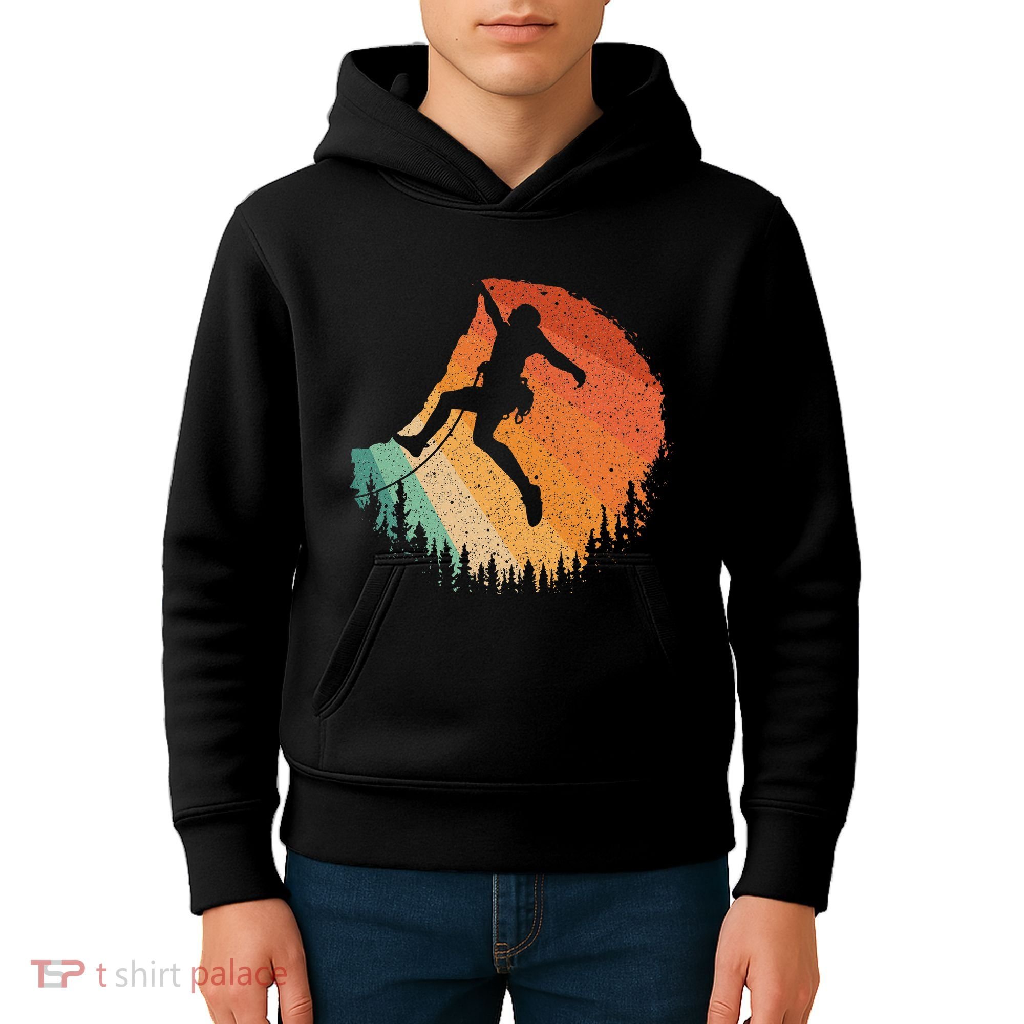 Rock Climbing Art For Women Mountain Climber Bouldering Kids Hoodie