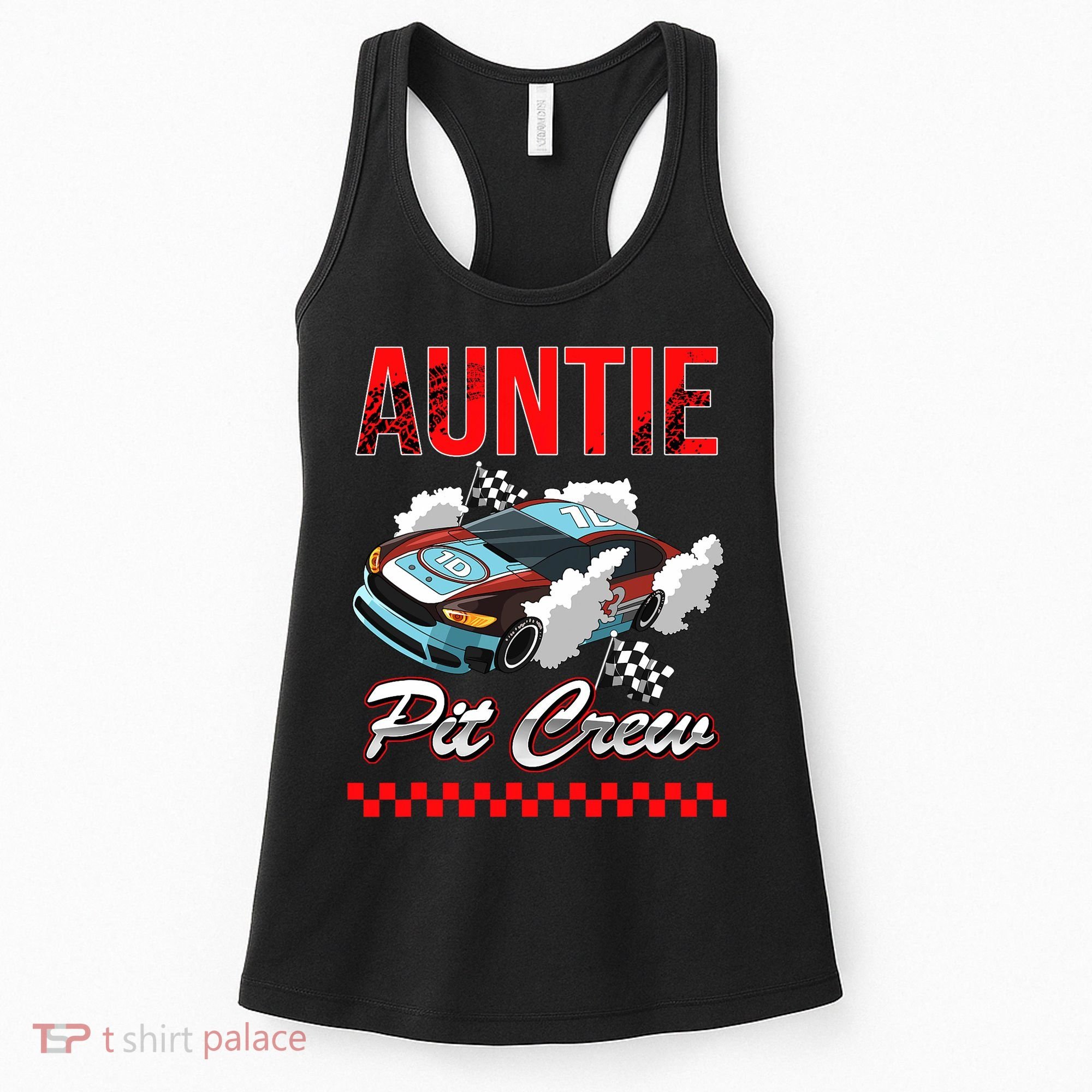 Race Car Birthday Party Racing Family Auntie Pit Crew Women's Tank Top