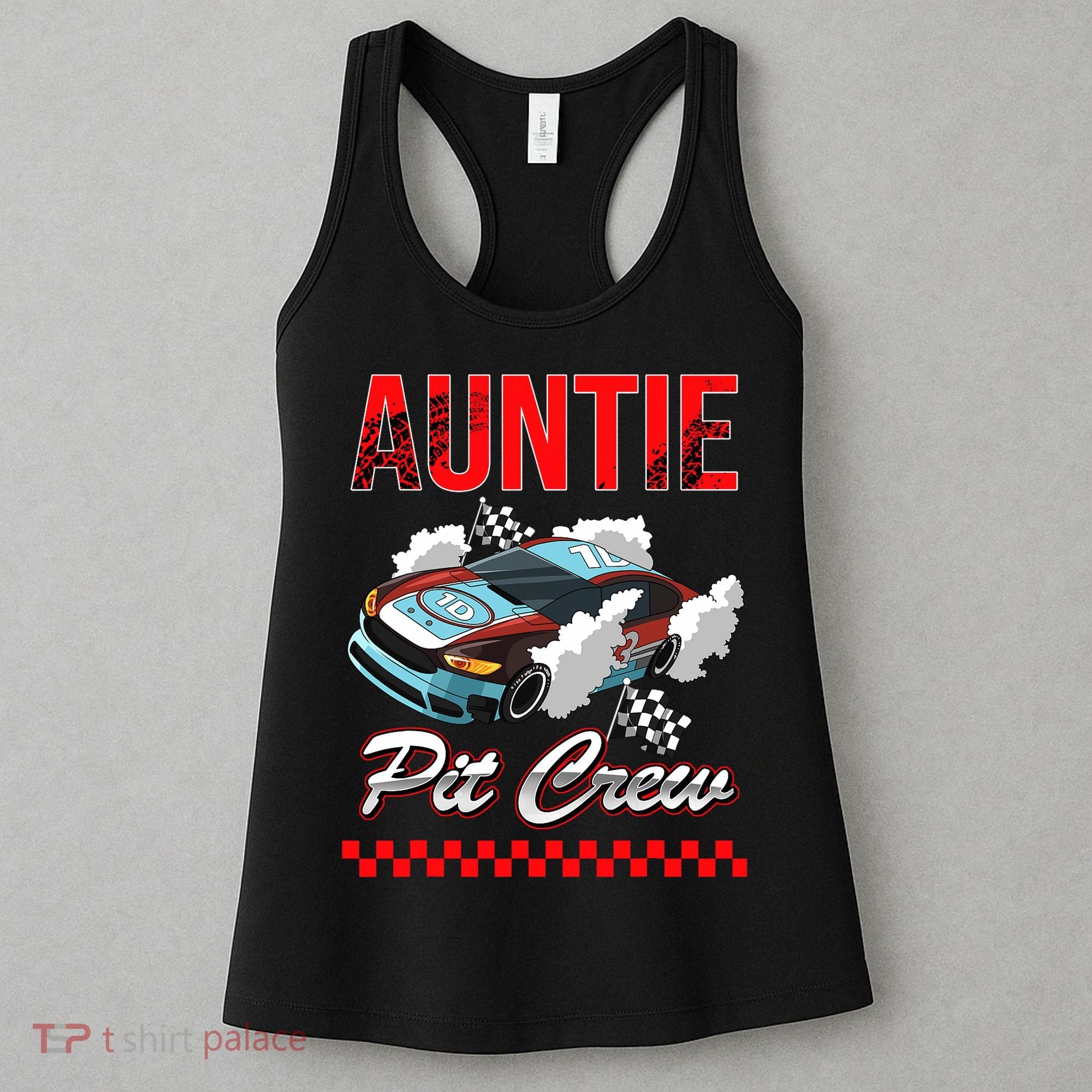 Race Car Birthday Party Racing Family Auntie Pit Crew Women's Tank Top